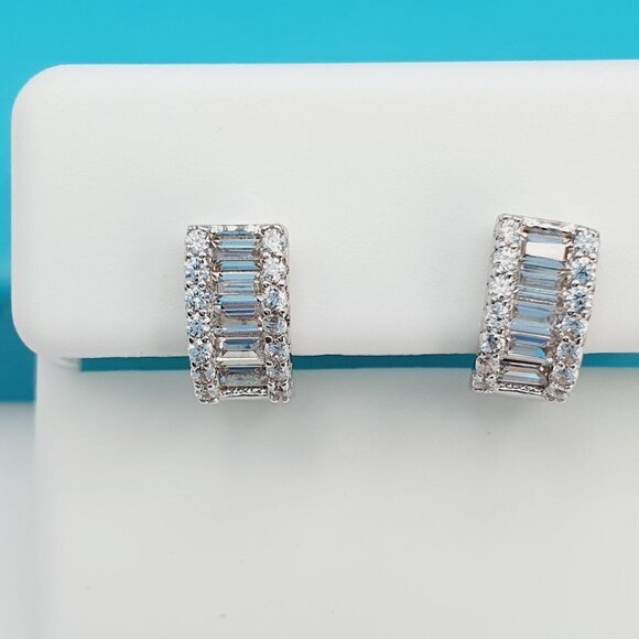 "925 Sterling Silver CZ Beautiful Earrings for Women, 1USPAR4264 - Picture 8 of 11